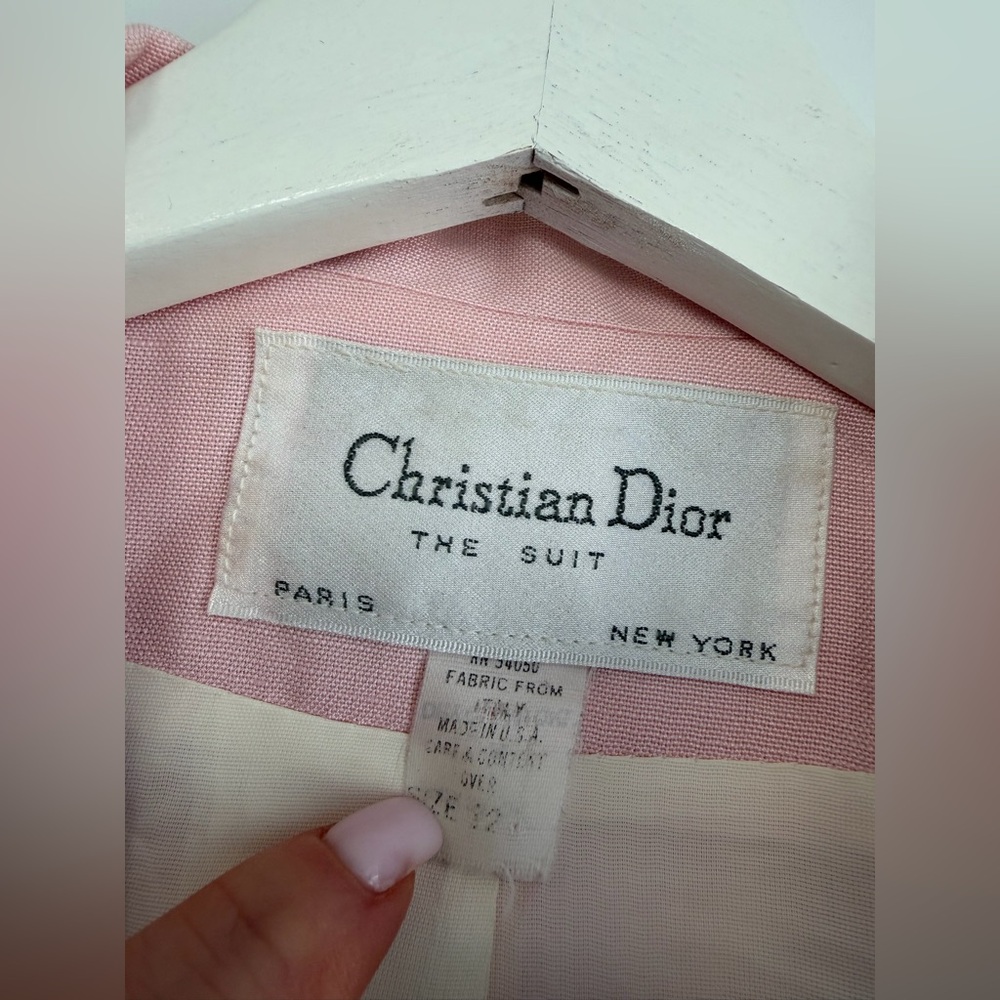 Vintage Christian Dior Peplum Blazer Light Pink Size 12 - Picture 7 of 13
